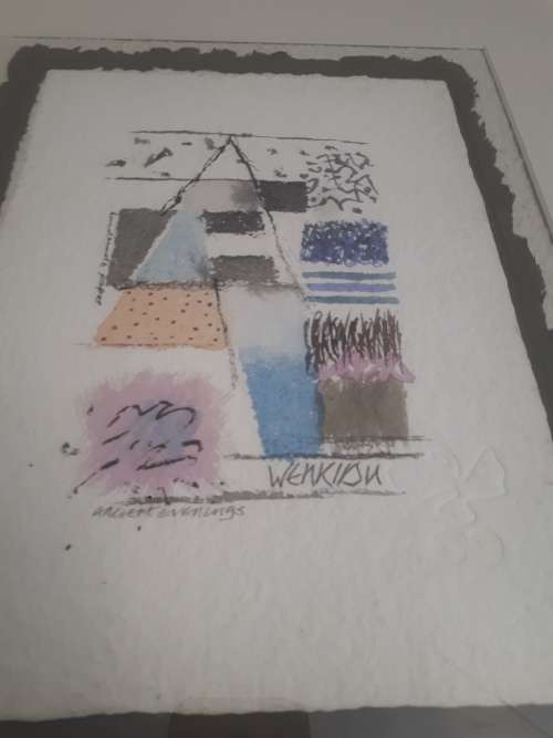 Popular SA Artist Martin Wenkidu (1946 -) Glass Framed Mixed Medium With Certificate