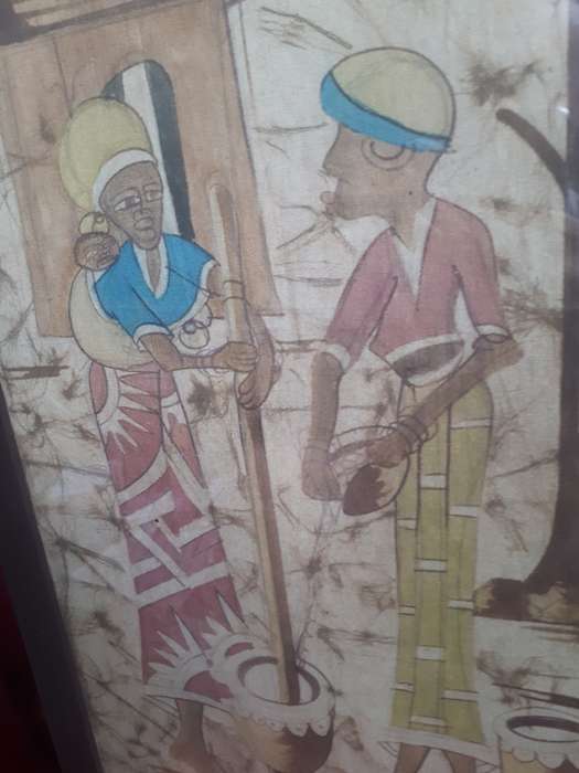 Stunning Framed Acrylic on Canvas `Ethnic Ladies` Signed