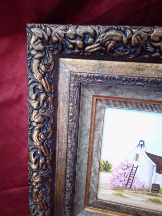 Popular SA Artist Hannes Meintjes (1944 - ) Oil on Board in Beautiful Gold Gilt Frame