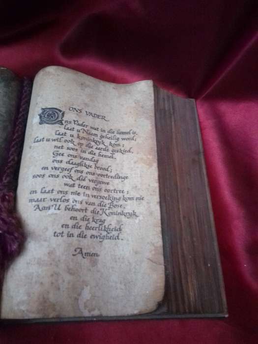 Vintage Lords Prayer (Afrikaans) Book Form Table Display