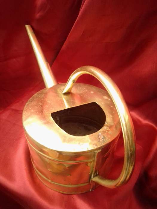 Late Victorian Early Edwardian Hammered Brass Water Can