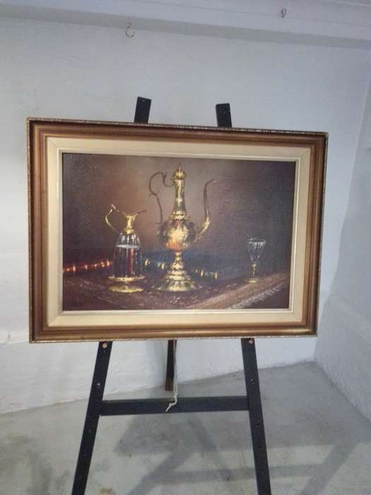 Popular 20th-C SA Artist Estelle Buys Oil on Canvas `Still Life`s Signed & Dated 86