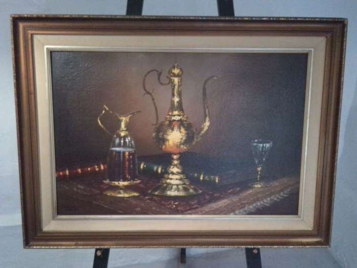 Popular 20th-C SA Artist Estelle Buys Oil on Canvas `Still Life`s Signed & Dated 86