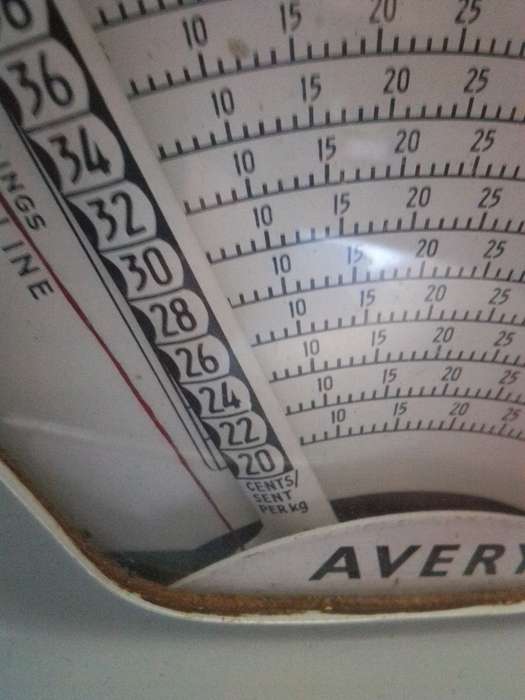 1950`s - 60`s Large (Heavy) Cast Iron Avery Grocers Scale (2kg)