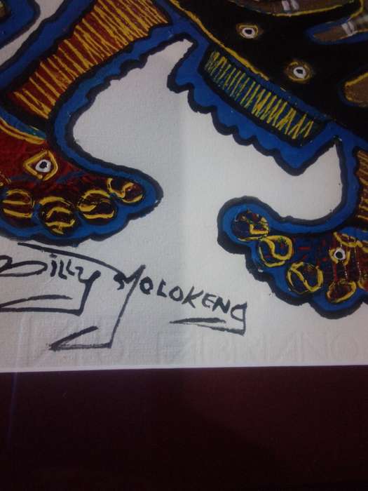 Famous SA Artist Billy Molokeng (1949 - ) Mixed Medium on Fabriano Cotton - Signed