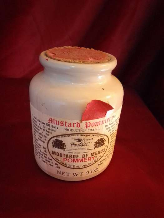 Vintage French Stoneware Mustard Jar 9 Oz