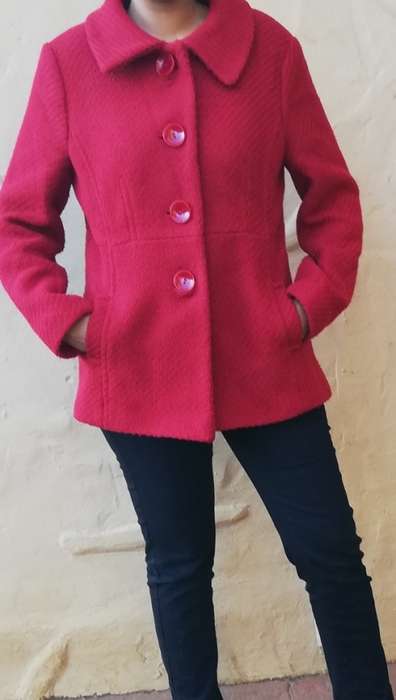 Red Wool Blend Coat