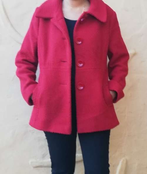 Red Wool Blend Coat