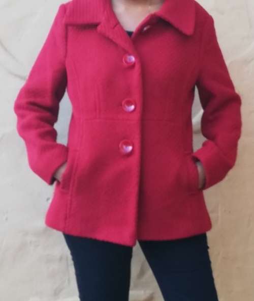 Red Wool Blend Coat