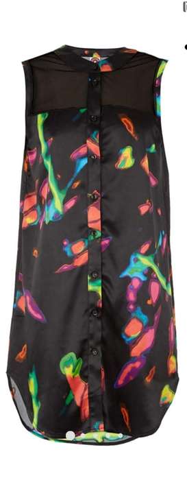 Beautiful Kaftan Tunic With Mesh Inset Black