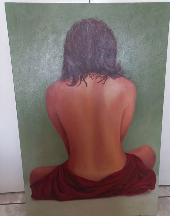 Original Oil painting of a Woman Naked Back.
