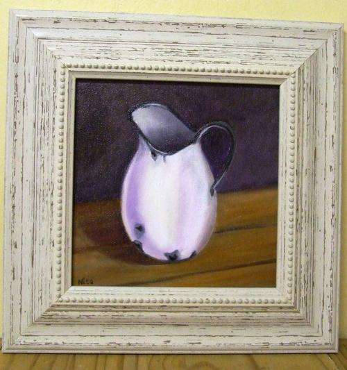 Original Oil painting of a Antique Enamel Jug
