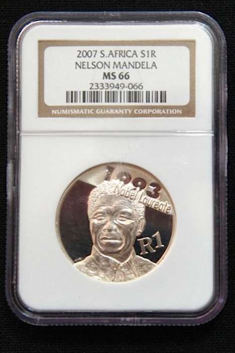 *** 2007 Neslon Mandela Silver R1 MS66 NGC Graded ***