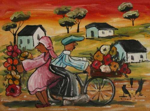 *** Mateka? Unsigned 230mm x 305mm *** Acrylic on Canvas board