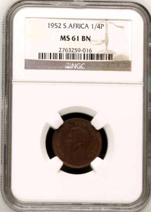 1952 Quarter Penny (Farthing) NGC Graded MS61BN