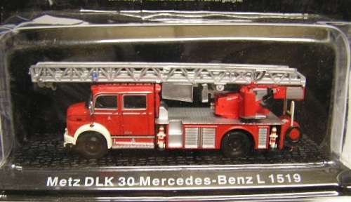 Diecast Model Fire Engine Truck Collection Mercedes Benz L 1519 Metz DLK 30 1/72 OO railway scale
