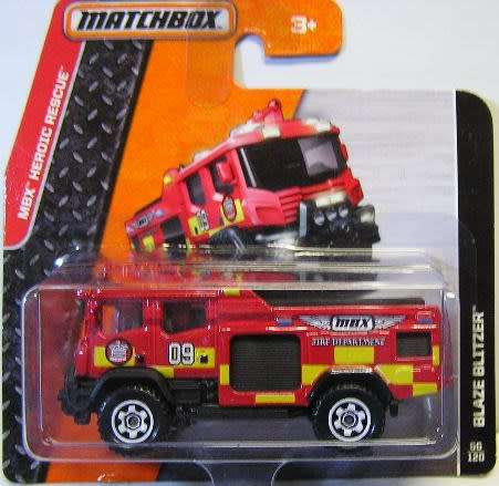 Matchbox Diecast Model Car 2015 66 / 120 Blaze Blitzer Fire Engine Truck No 09 new in pack