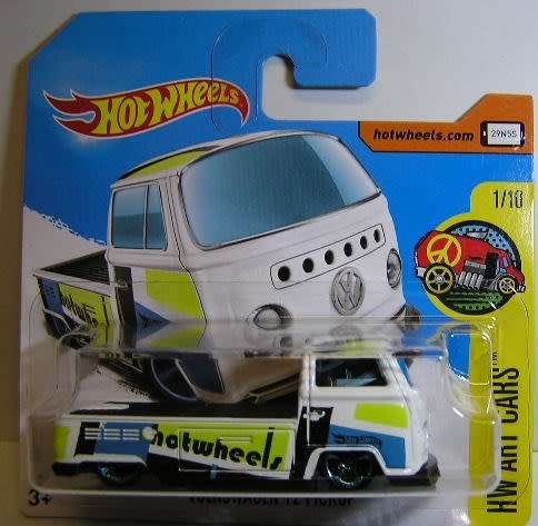 Hotwheels Hot Wheels Diecast Model Car 2017 295 / 365 VW Volkswagen Kombi Pickup T2 T 2 Art Car 1/64