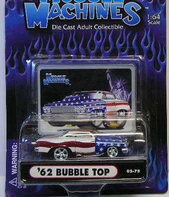 Muscle Machines Diecast Model Car USA 0275 Chevy Chevrolet Bubble Top 1962 1/64 scale new in pack