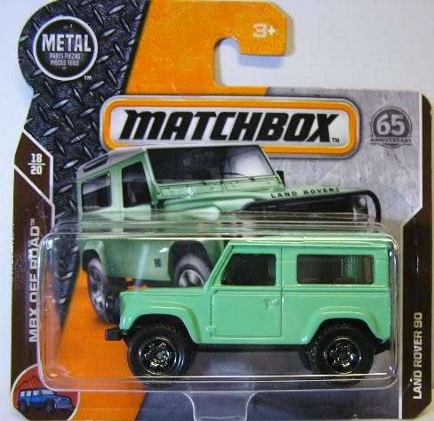 Matchbox Diecast Model Car 2018 118 / 125 65th Anniv Land Rover Defender 90 Offroad 1/64 scale new