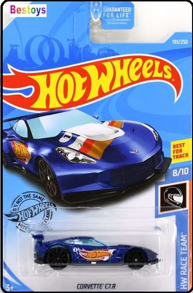Hotwheels Hot Wheels Diecast Model Car 2019 193 / 250 Chevy Chevrolet Corvette C7 R C 7 R No 1 Race