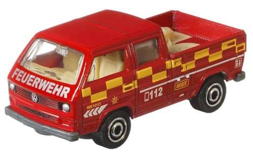 Matchbox Diecast Model Car Germany series VW Volkswagen Kombi Transporter Double Cab 1990 Fire "Feur