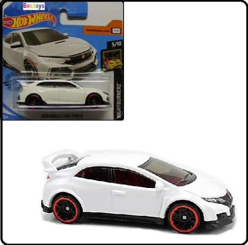 Hotwheels Hot Wheels Diecast Model Car 2019 171 / 250 Honda Civic Type R 2018 Nightburnerz 1/64 scal