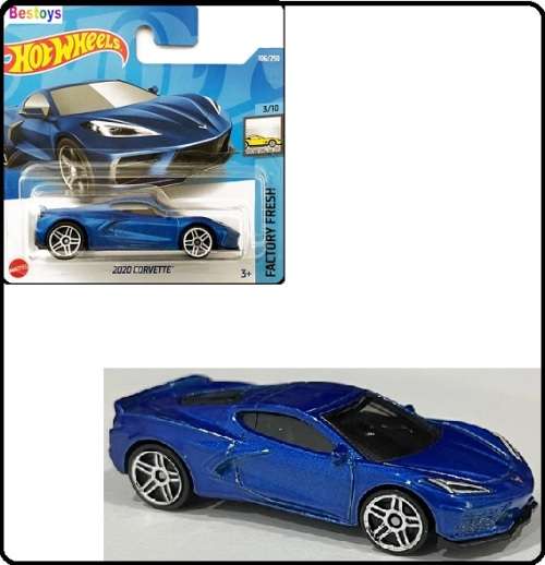 Hotwheels Hot Wheels Diecast Model Car 2022 106/250 Chevy Chevrolet Corvette 2020 1/64 scale new