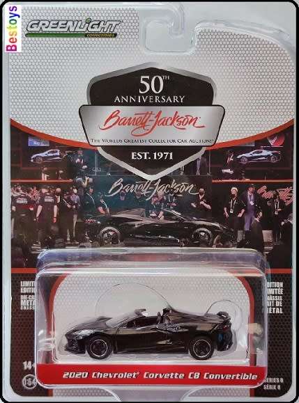 Greenlight Diecast Model Car Barrett Jackson Auction Chevy Chevrolet Corvette C 8 C8 Conv 2020 1/64