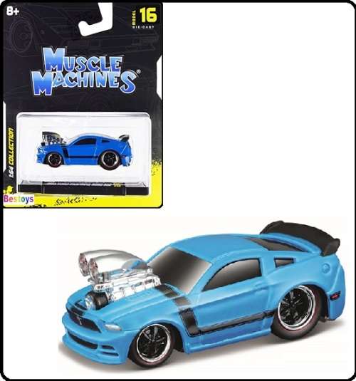 Maisto Muscle Machines Diecast Model Car Ford Mustang Boss 302 2013 1/64 scale new in pac