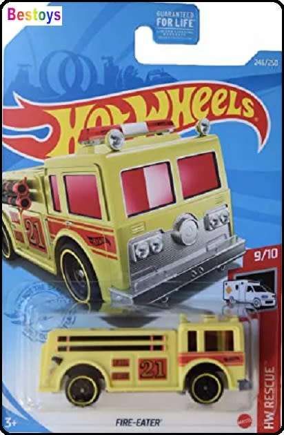 Hotwheels Hot Wheels Diecast Model Car 2021 246 / 250 Fire Eater Fire Engine Truck No 21 Rescue new
