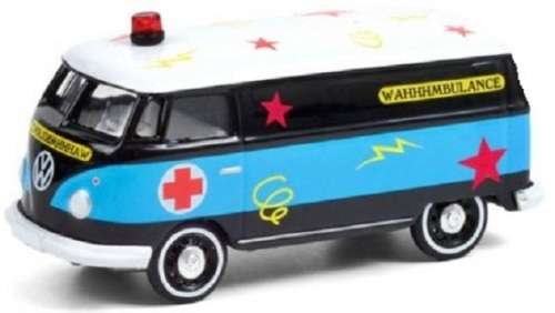Greenlight Diecast Model Car Garbage Pail Kids VW Volkswagen Kombi Panelvan 1965 Ambulance Mauled Pa
