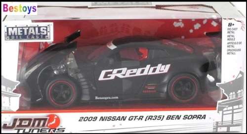 JADA Diecast Model Car 98569 Japan JDM Tuners Nissan GT-R GTR R35 Ben Sopra 2009 `GReddy` 1/24 scale