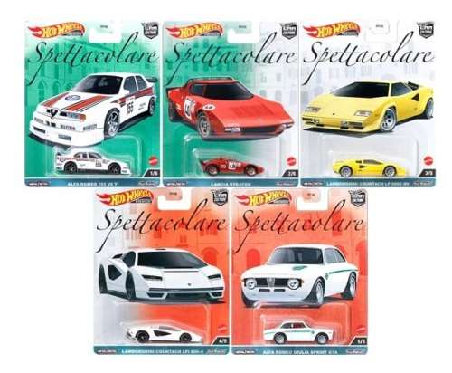 Hotwheels Hot Wheels Diecast Model Car Culture Set Spettacolare Lancia Alfa Romeo Lamborghini new