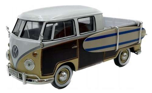 Motormax Motor Max 79560 VW Volkswagen Kombi T 1 T1 Double Cab Pickup + Surfboard