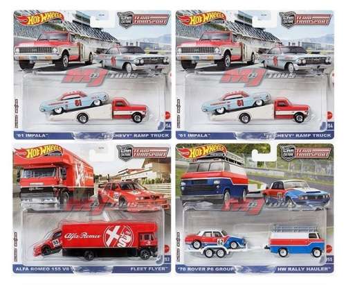 Hot Wheels Hotwheels Car Culture Team Transport Chevy Impala 1961 No 61 + Chevy Ramp Truck