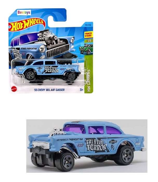 Hotwheels Hot Wheels Diecast Model Car 2023 110/250 Chevy Chevrolet Bel Air Gasser 1955 Gassers 1/64
