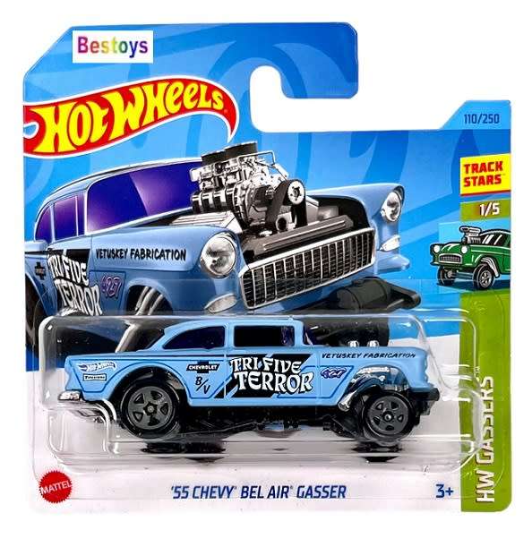 Hotwheels Hot Wheels Diecast Model Car 2023 110/250 Chevy Chevrolet Bel Air Gasser 1955 Gassers 1/64