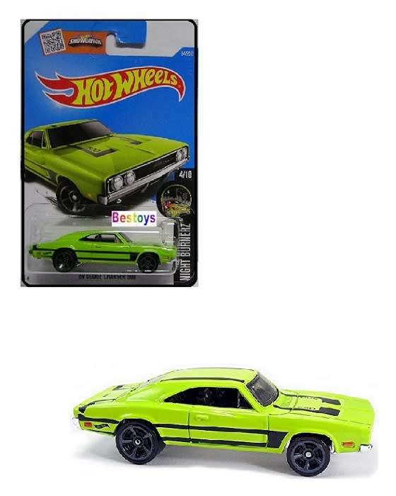 Hotwheels Hot Wheels Diecast Model Car 2016 84/250 Dodge Charger 500 1969 Night Burnerz 1/64 scale