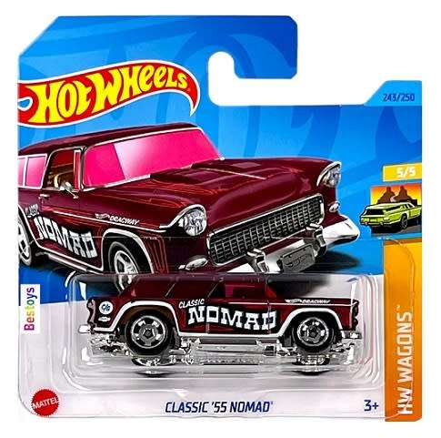 Hotwheels Hot Wheels Diecast Model Car 2023 243/250 Chevy Chevrolet Classic Nomad 1955 Wagons 1/64