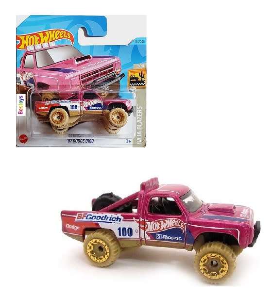Hotwheels Hot Wheels Diecast Model Car 2023 181/250 Dodge D 100 D100 Pickup 1987 No 100 Baja Blazers