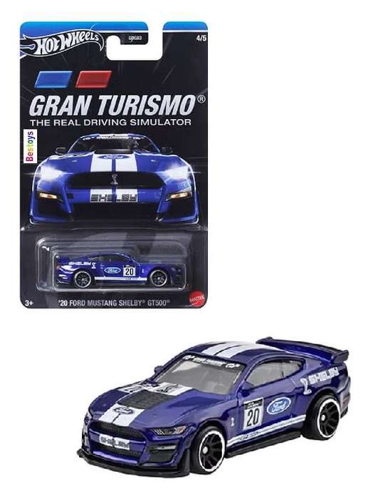 Hotwheels Hot Wheels Diecast Model Car Gran Turismo Ford Mustang Shelby GT 500 GT500 2020 No 20 1/64