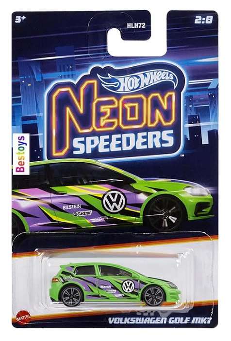 Hotwheels Hot Wheels Diecast Model Car Neon Speeders VW Volkswagen Golf Mk 7 1/64 scale