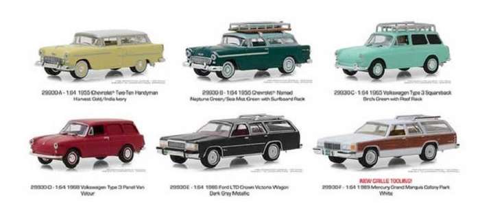 Greenlight Diecast Model Car Estate Wagons Chevy Chevrolet Nomad Stationwagon 1955 1/64 scale