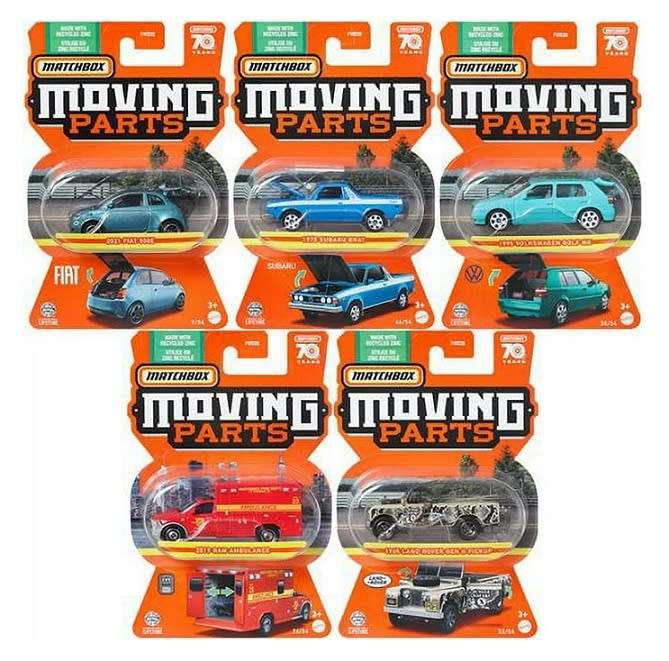 Matchbox Moving Parts 2023 Fiat 500 E 500E 2021 70th Anniversary