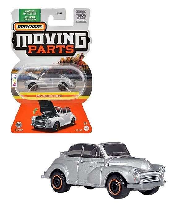 Matchbox Diecast Model Car Moving Parts Morris Minor Conv 1956 70th Anniv 1/64 scale