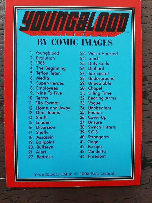 Comic Images Youngblood: Checklist