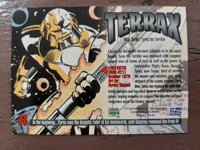 1993 Marvel Masterpieces #88, Terrax