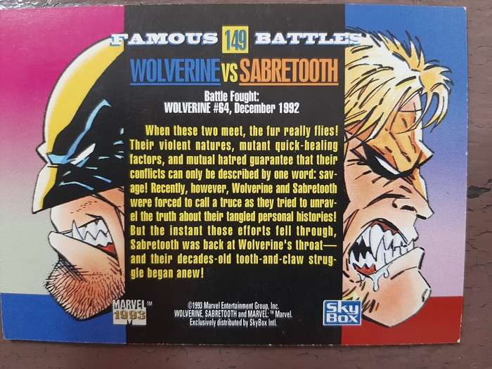 Marvel Famous Battles #149, Wolverine vs Sabertooth