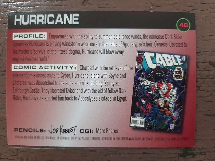 X-Men Fleer Dark Riders #46, Hurricane